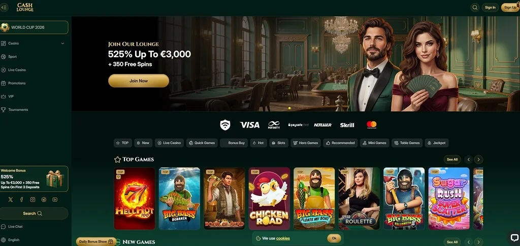 CashLounge — schermata del sito