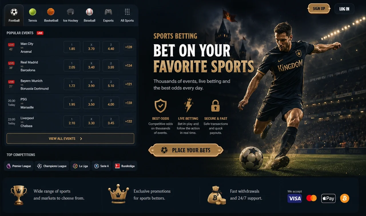 Kingdom Casino — schermata del sito